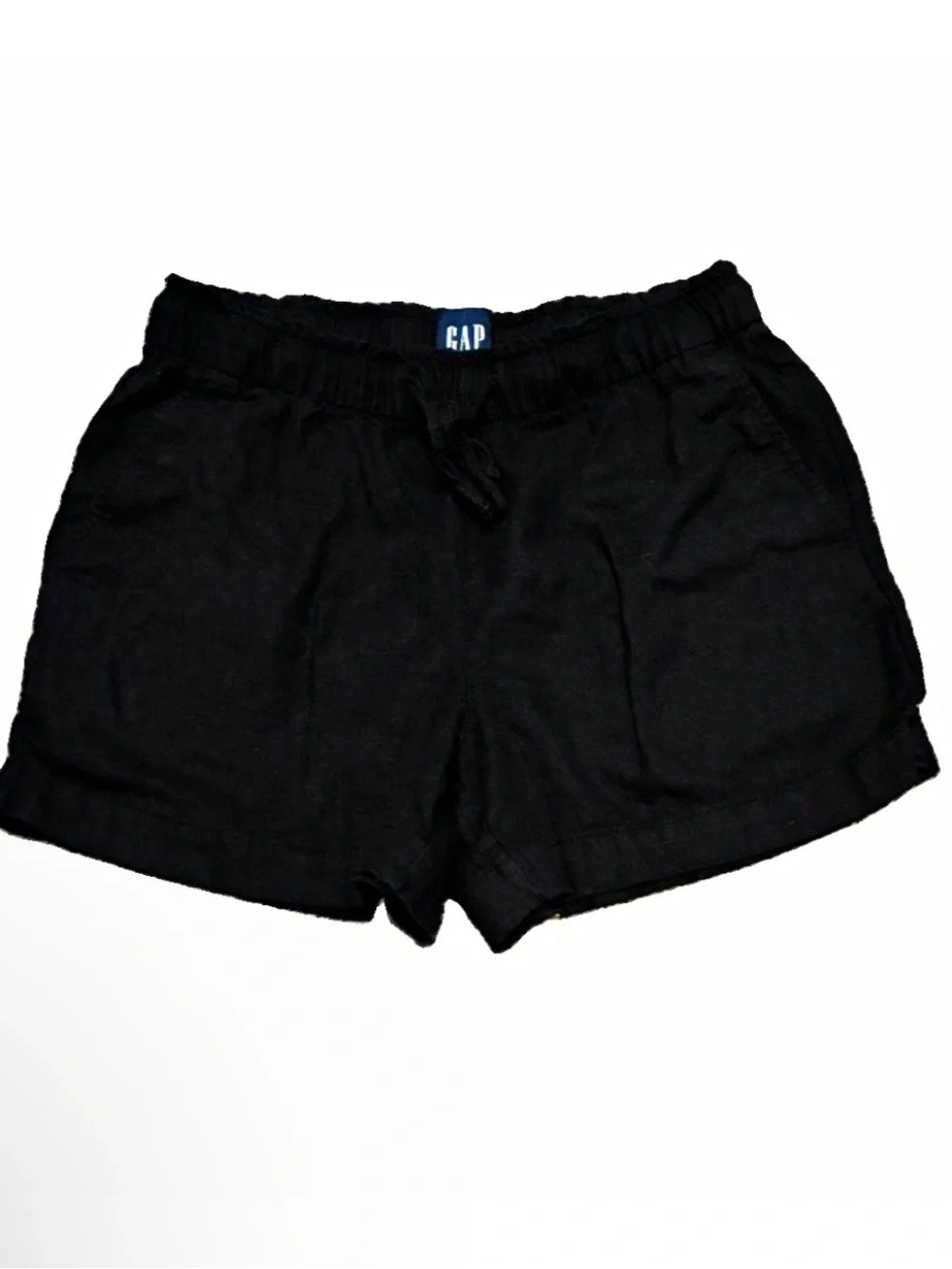 GAP Women’s Black Casual Drawstring Shorts Linen Blend Size XS